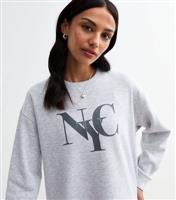 Women's Pale Grey NYC Mini Sweater Dress New Look