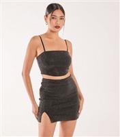 Women's Black Diamant Embellished Multiway Corset Top Pink Vanilla New Look
