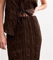 Women's Brown Crinkle Midi Skirt New Look
