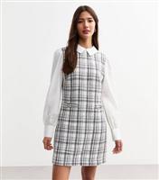 Women's Black Checked Boucl 2 In 1 Mini Dress New Look