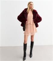 Women's Pink Ruffled Chiffon Mini Dress New Look