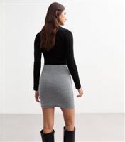 Women's Grey Marled Stretch Rib Mini Skirt New Look