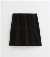 Women's Tall Black Split Hem Velvet Mini Skirt New Look