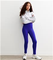 Girls' Blue High Waist Sports Leggings New Look