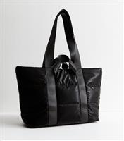 Black Padded Tote New Look
