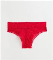 Women's Red Floral Lace Brazilian Briefs New Look