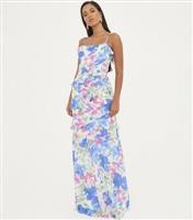 Women's Floral Print Chiffon Ruffled Maxi Dress WKNDGIRL New Look