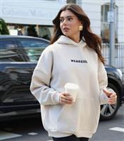 Women's Stone Logo Print Oversized Hoodie WKNDGIRL New Look