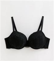 Women's Plus Size Black Lace Plunge Bra Curves New Look