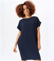 Women's Navy Oversized Mini Dress Gini London New Look