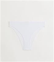 Women's White Comfort Smooth High Waist High Leg Brazilian Briefs New Look
