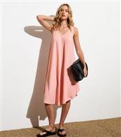 Women's Pink Textured V-Neck Strappy Dress Gini London New Look