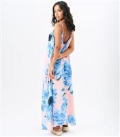 Women's Pink Floral Print Strappy Oversized Maxi Dress Gini London New Look