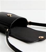 Black Faux Leather Phone Bag New Look