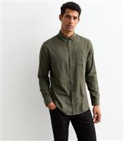 Men's Khaki Regular Long Sleeve Shirt Jack & Jones New Look