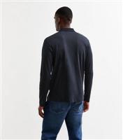 Men's Navy Regular Long Sleeve Polo Shirt Jack & Jones New Look