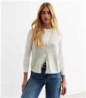Women's Pale Grey Button Up Vest New Look