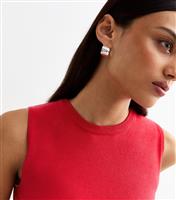 Women's Red Knit Sleeveless Top New Look