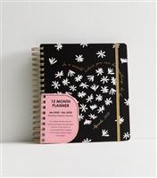 Black Daisy Print 12-Month Planner New Look