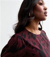Women's Plus Size Red Animal Print Midi Dress Curves New Look