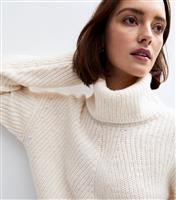 Women's Off White Slouchy Roll Neck Jumper New Look