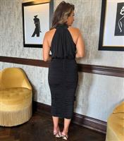 Women's Black Gathered Midi Dress AX Paris New Look