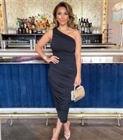 Women's Black Ruched One Shoulder Jersey Dress AX Paris New Look