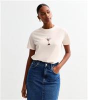 Women's Off White Cotton Cherry Martini T-Shirt New Look