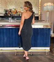 Women's Black Glitter Wrap Midi Dress AX Paris New Look