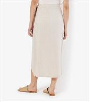 Women's Cream Linen Blend Cargo Wrap Midi Skirt Apricot New Look