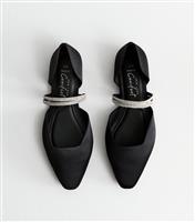 Women's Wide Fit Black Diamant Satin Pumps New Look
