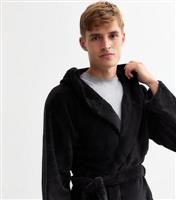 Men's Black Relaxed Dressing Gown New Look