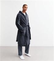 Men's Grey Relaxed Dressing Gown New Look