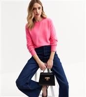 Women's Bright Pink Long Sleeve Crew Neck Jumper New Look