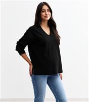 Women's Maternity Black V-Neck Jumper New Look