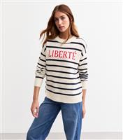Women's Tall White Libert Stripe Knitted Jumper New Look