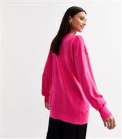 Women's Pink V-Neck Jumper Sunshine Soul New Look