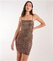 Women's Bronze Sequin Mini Cami Dress Pink Vanilla New Look