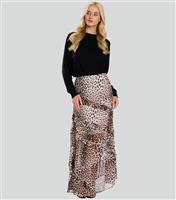 Women's Leopard Print Chiffon Maxi Skirt Finding Friday New Look