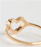 Gold Tone Open Heart Diamant Ring New Look