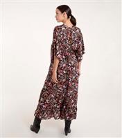 Women's Black Floral Floaty Maxi Dress Blue Vanilla New Look