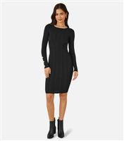 Women's Black Ribbed Bodycon Mini Dress Yumi New Look