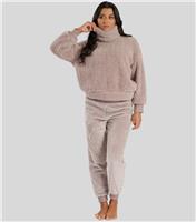 Women's Brown Borg High Neck Lounge Set Loungeable New Look
