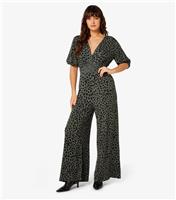 Women's Khaki Cheetah Print Jumpsuit Apricot New Look