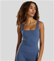 Women's Blue Scoop Neck Built-In-Bra Vest Top South Beach New Look