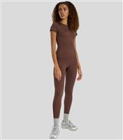 Women's Dark Brown High Waist Leggings South Beach New Look