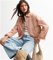 Women's Light Pink Cotton Button Up Shacket New Look