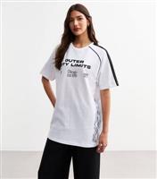 Women's White Lace Insert Cotton Football T-Shirt New Look