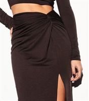 Women's Brown Knot Waist Maxi Skirt New Look