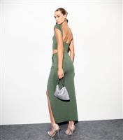 Women's Khaki Knot Waist Maxi Skirt New Look